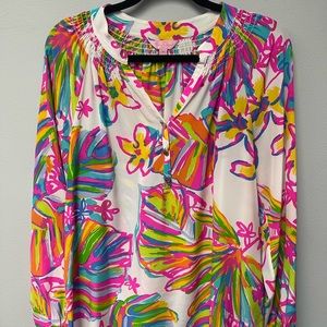 Lilly Pulitzer Elsa Silk Blouse Size Medium